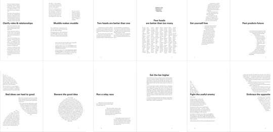 Draft layouts of the collaboration booklet.